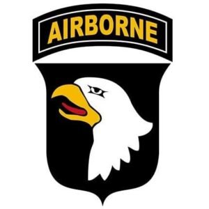 101st Airborne flag white