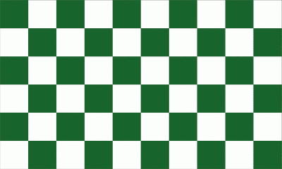 Chequered Green White flag