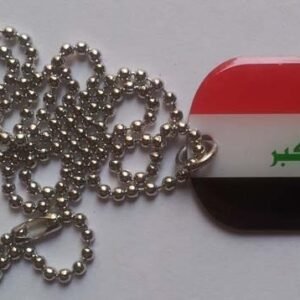 Iraq flag dog tag necklace