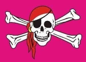 Pirate Girls Skull Crossbones Bandana Pink