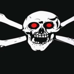 Pirate vlag Skull Red Eyes