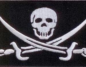 Pirate 2 swords flag patch