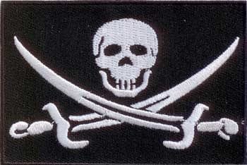 Pirate 2 swords flag patch