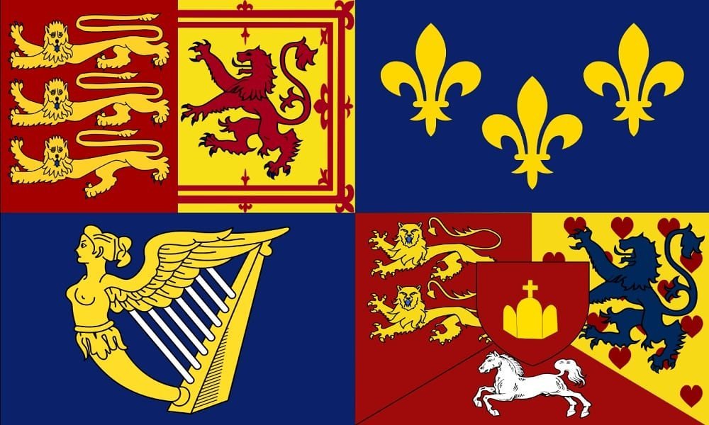 Royal Standard of Great Britain under the House of Hanover from 1714 to 1800