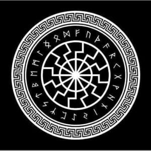 Rune Circle Viking wheel flag