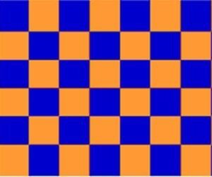 Chequered flag blue orange