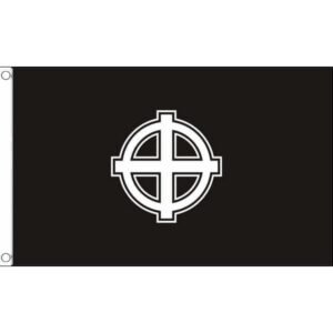 Celtic Cross flag black white
