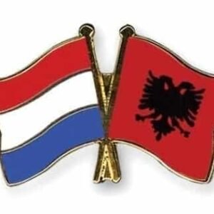 Netherlands Albania flag friendship pin