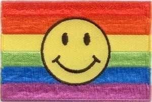 Rainbow Smiley flag patch
