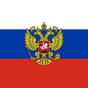 Russia flag with Crest
