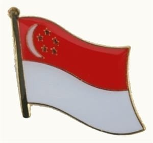Singapore flag lapel pin
